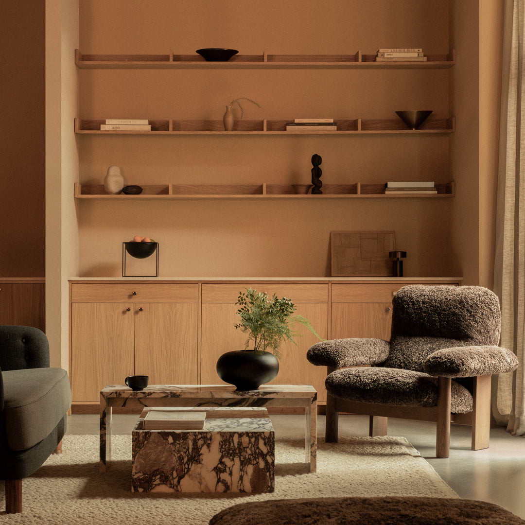 Marble Plinth Coffee Table - Low