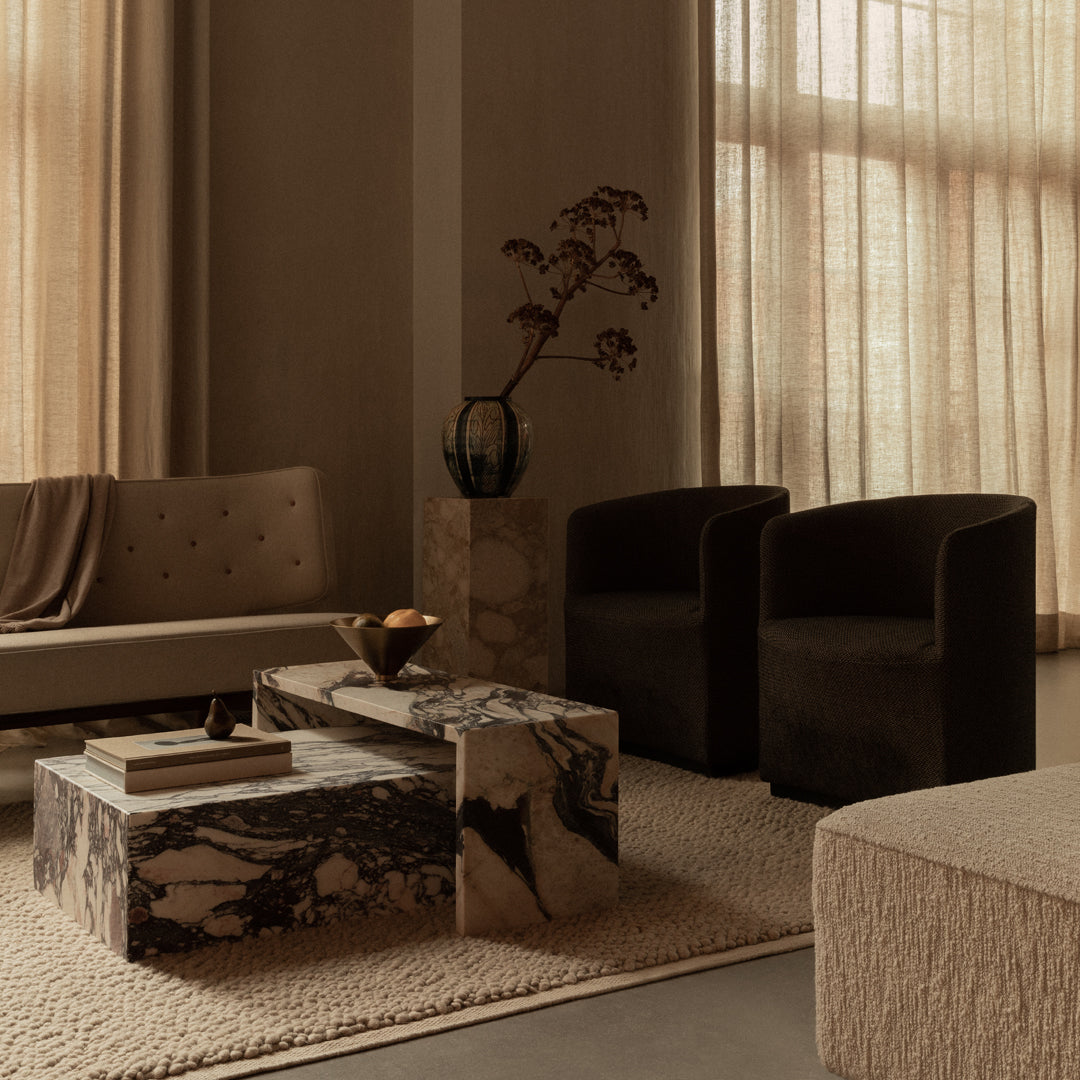 Marble Plinth Coffee Table - Low