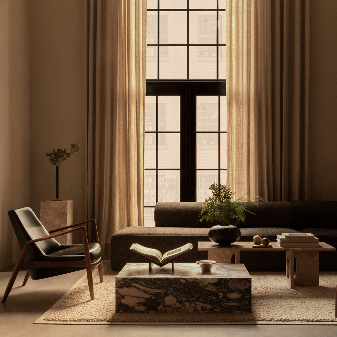 Marble Plinth Coffee Table - Low