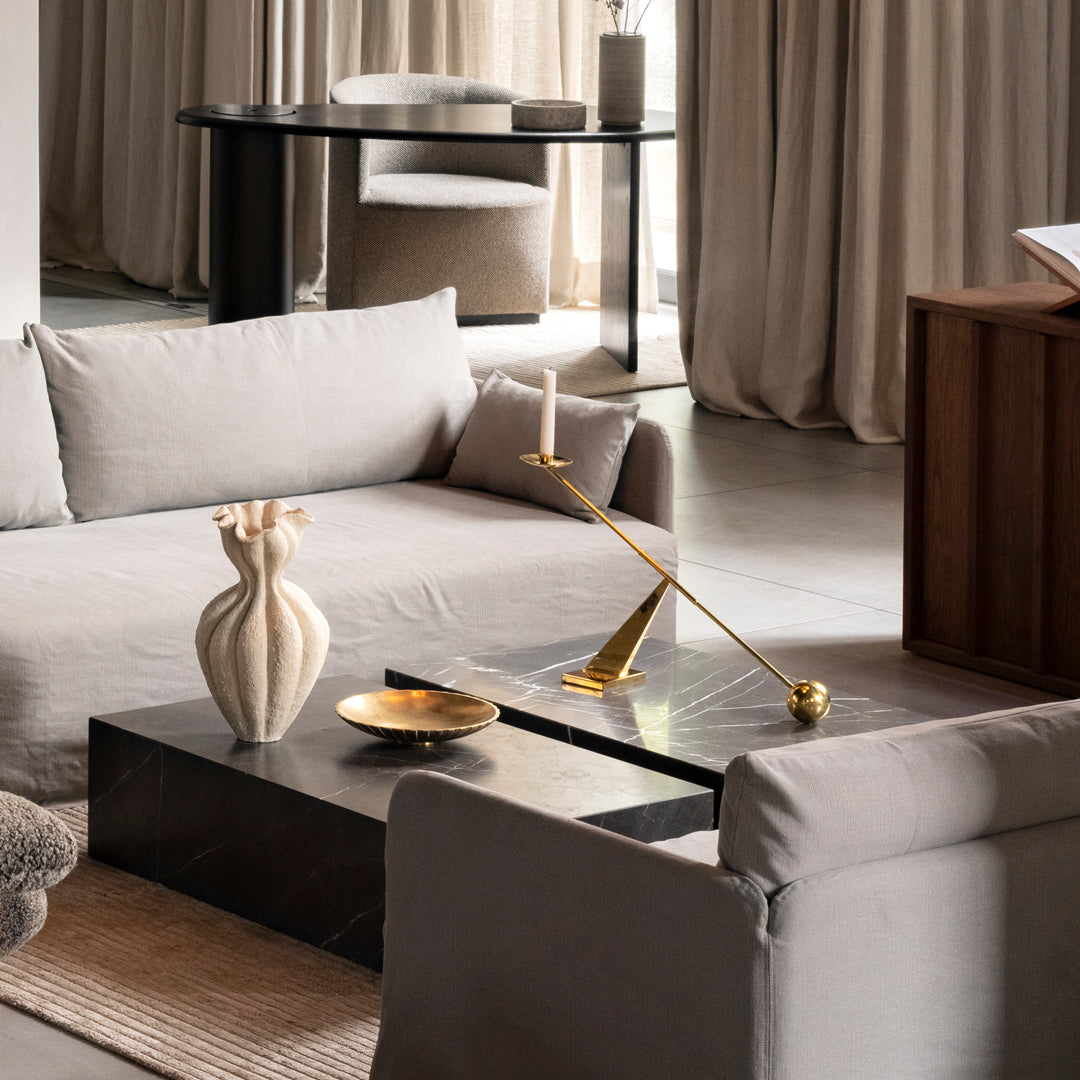 Marble Plinth Coffee Table - Low