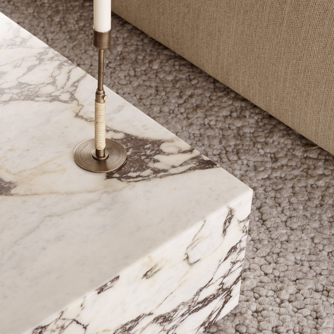 Marble Plinth Coffee Table - Low