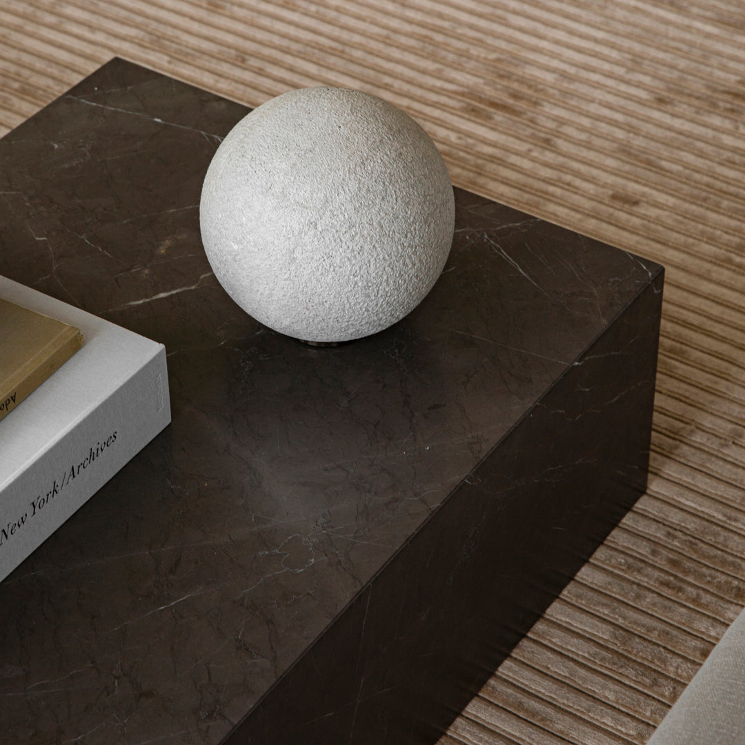 Marble Plinth Coffee Table - Low