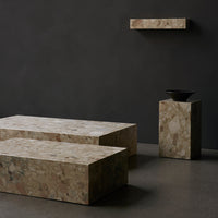Marble Plinth Coffee Table - Low