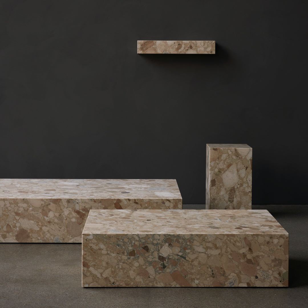 Marble Plinth Coffee Table - Low