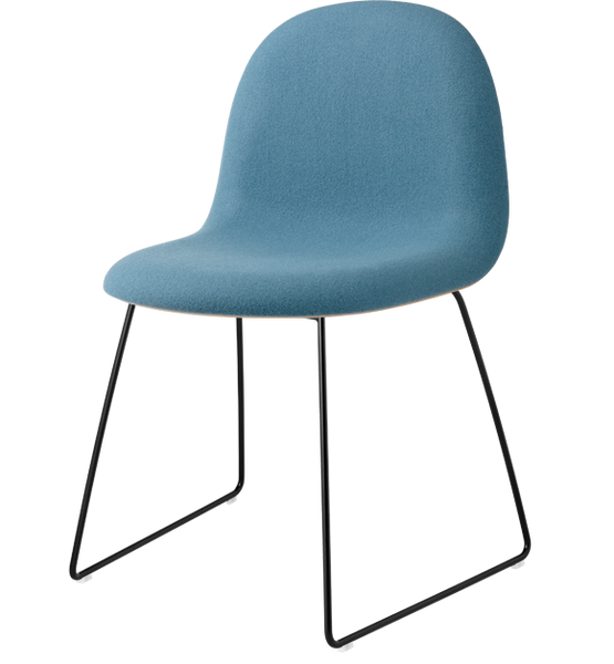 Gubi Gubi 3D Dining Chair Sledge Base Front Upholstered Wood