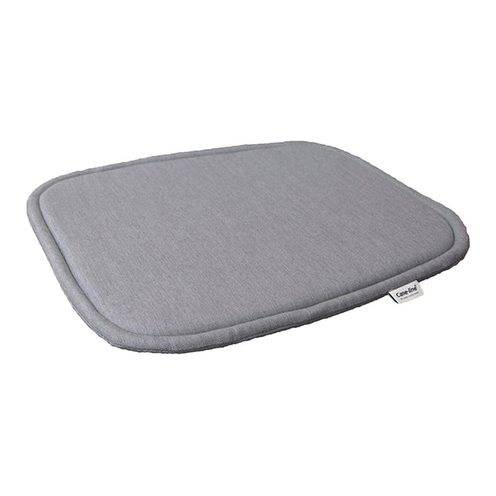 Gray fabric cushion with a smooth texture and rounded edges, perfect for home decor or ergonomic support.
