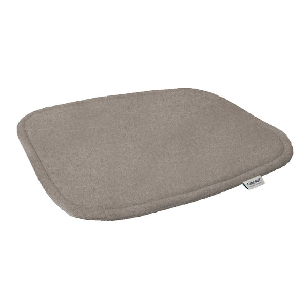 Light taupe cushion with a smooth, solid texture, featuring a simple, minimalist design. Ideal for any decor.