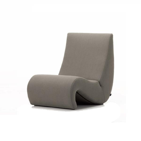 Stylish gray lounge chair with a smooth, minimalist design perfect for modern interiors.