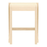 Natural light wood finish stool with a smooth, minimalist design. Perfect for modern home decor.