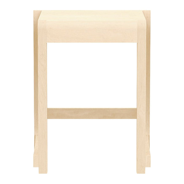 Natural light wood finish stool with a smooth, minimalist design. Perfect for modern home decor.