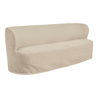 Beige, smooth fabric couch cover with a simple, streamlined design and no visible patterns. Suitable for various decor styles.