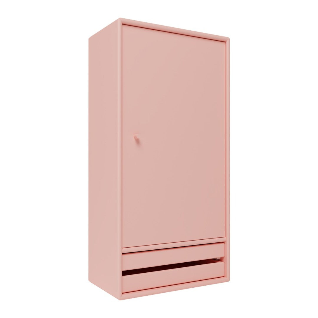 Blush pink wardrobe with a sleek, minimalist design and a smooth, solid finish. Ideal for modern interiors.