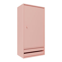 Blush pink wardrobe with a sleek, minimalist design and a smooth, solid finish. Ideal for modern interiors.