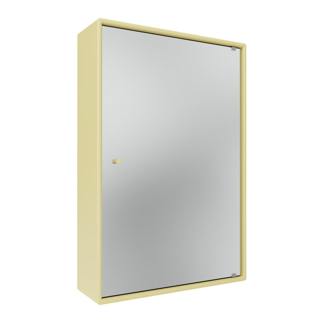 Stylish yellow cabinet with a sleek mirror finish. Modern and minimalist design for versatile decor.