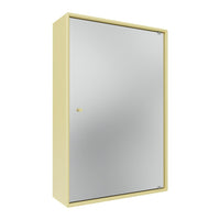 Stylish yellow cabinet with a sleek mirror finish. Modern and minimalist design for versatile decor.