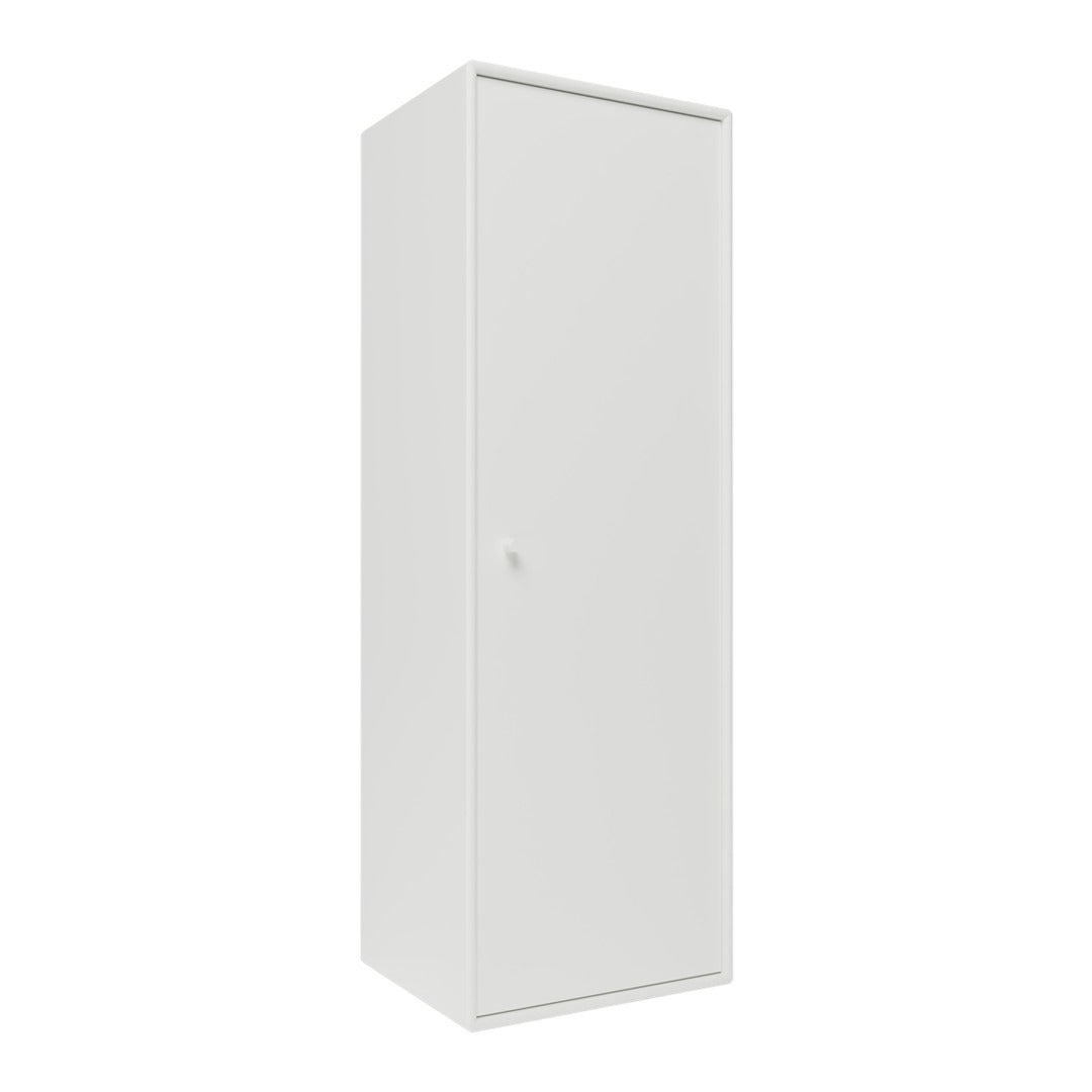 Tall, sleek white storage cabinet with a smooth finish and minimalistic design. Ideal for any modern space.
