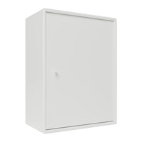 White cabinet with a smooth, minimalist design and a sleek, flat front panel. Ideal for any modern decor.
