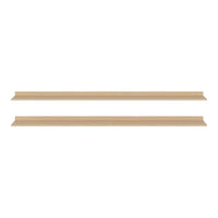 Two natural wood colored decorative strips with a smooth, uniform finish. Ideal for home decor projects.