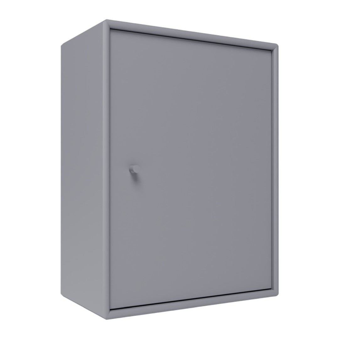 Gray wall cabinet with a smooth finish and minimalist design, featuring a flat front without additional patterns.