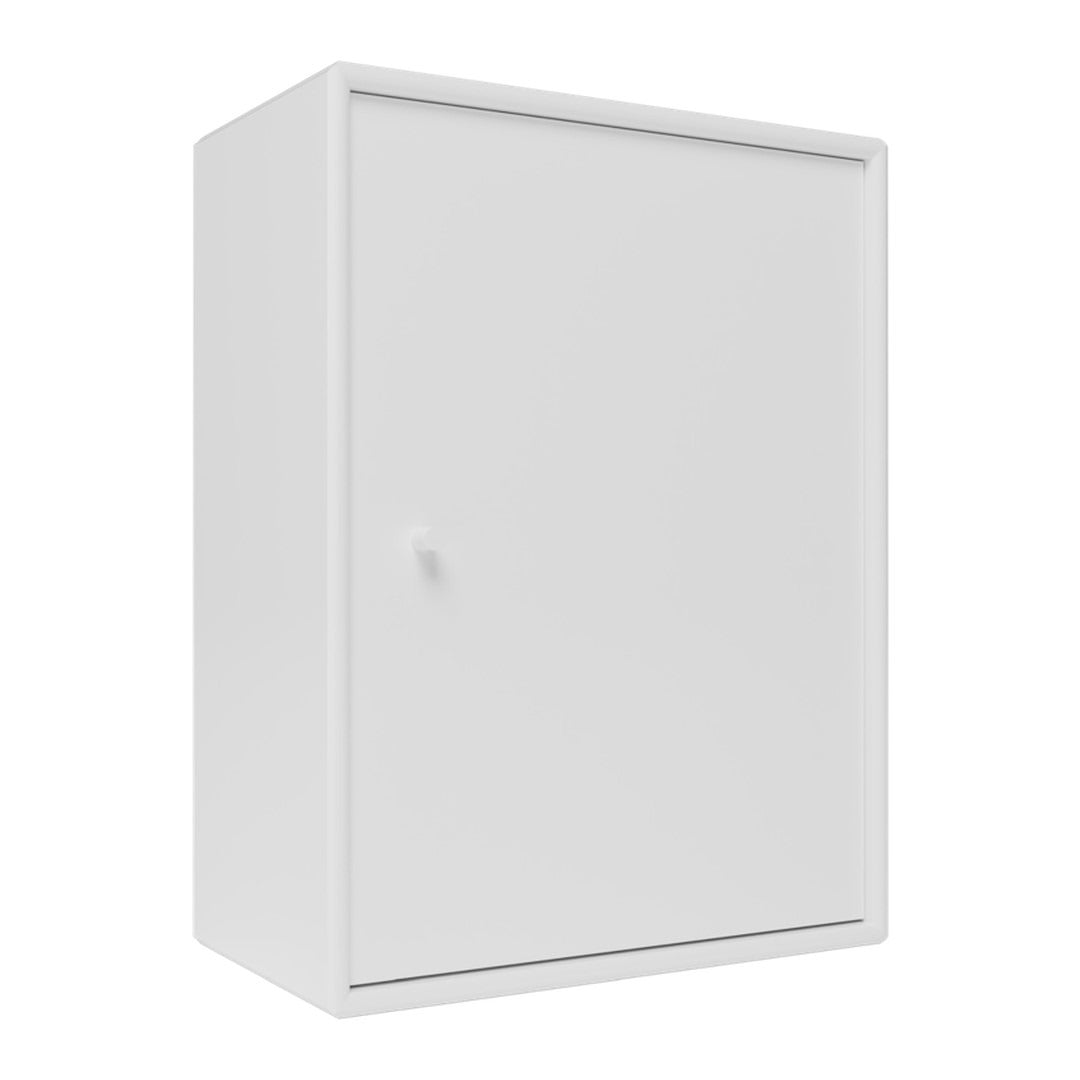 Sleek white storage cabinet with a smooth, minimalist design and no visible patterns, perfect for any modern space.