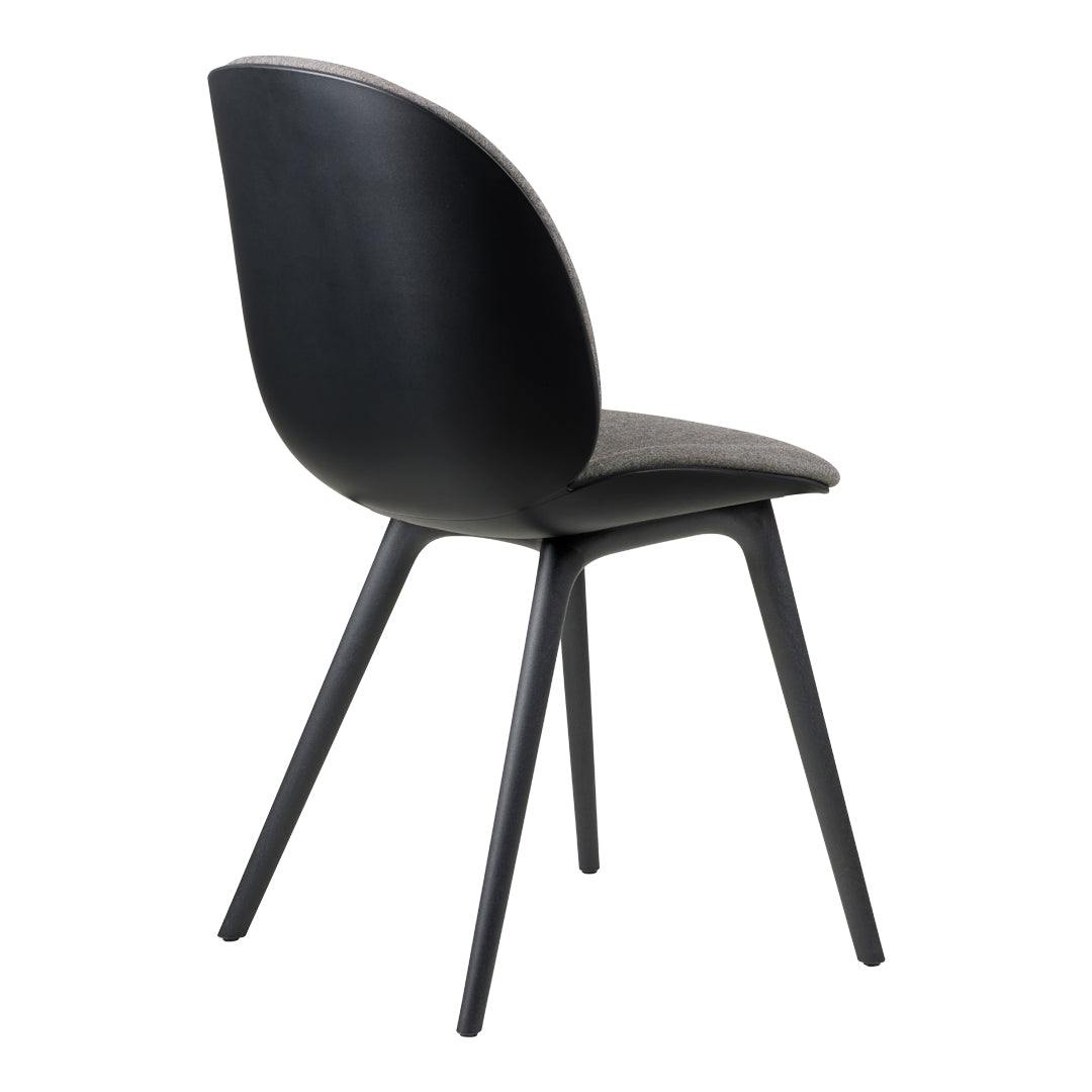 Beetle Dining Chair - Front Upholstered - Black Plastic Base
