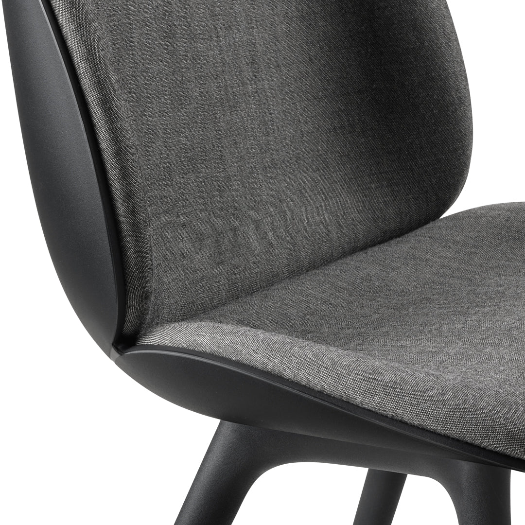 Beetle Dining Chair - Front Upholstered - Plastic Base, Monochrome