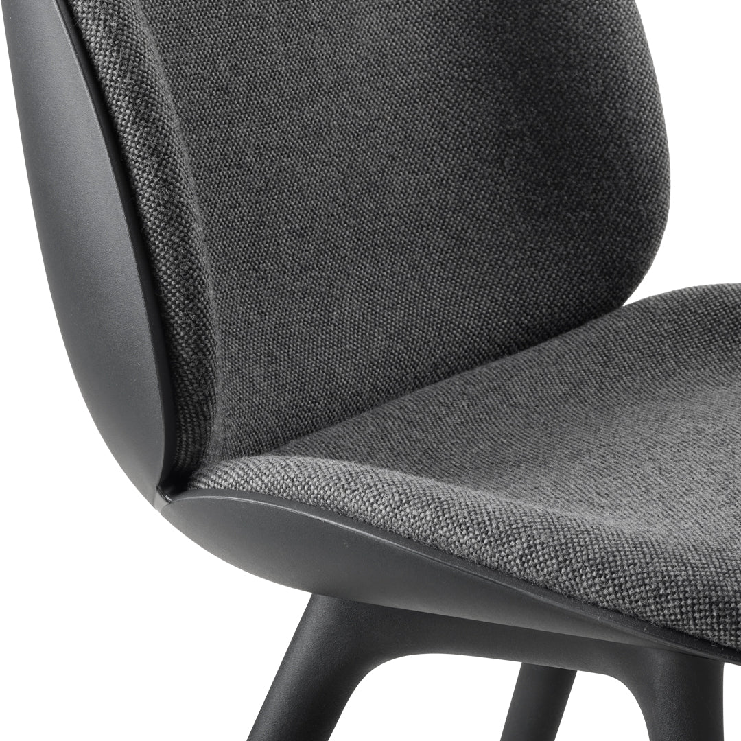 Beetle Dining Chair - Front Upholstered - Plastic Base, Monochrome