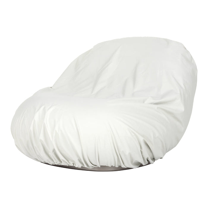 Cozy white bean bag chair with a smooth, wrinkle-free fabric and soft, plush texture. Perfect for modern decor.