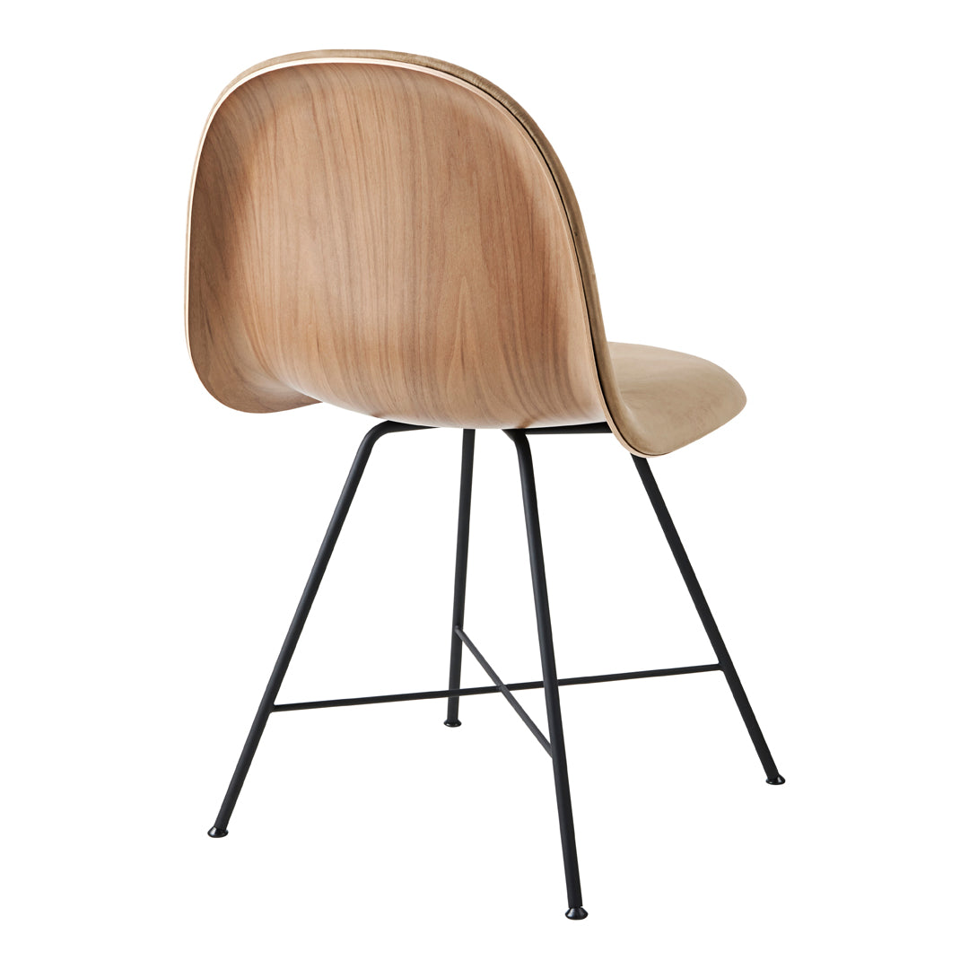 Gubi 3D Dining Chair - Center Base - Front Upholstered - Wood Shell