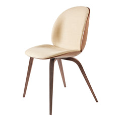 Beetle Dining Chair - Front Upholstered - Wood Base - 3D Veneer Shell