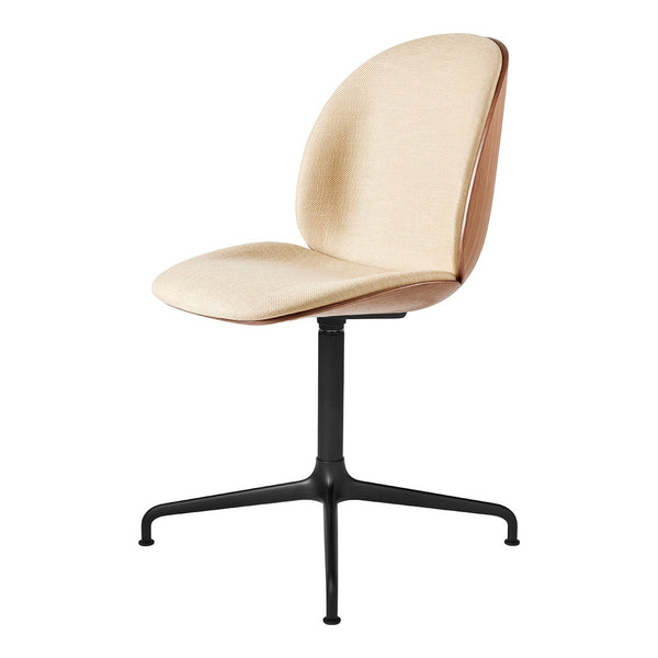 Beetle Meeting Chair - Front Upholstered - 4-Star Aluminum Base - 3D Veneer Shell