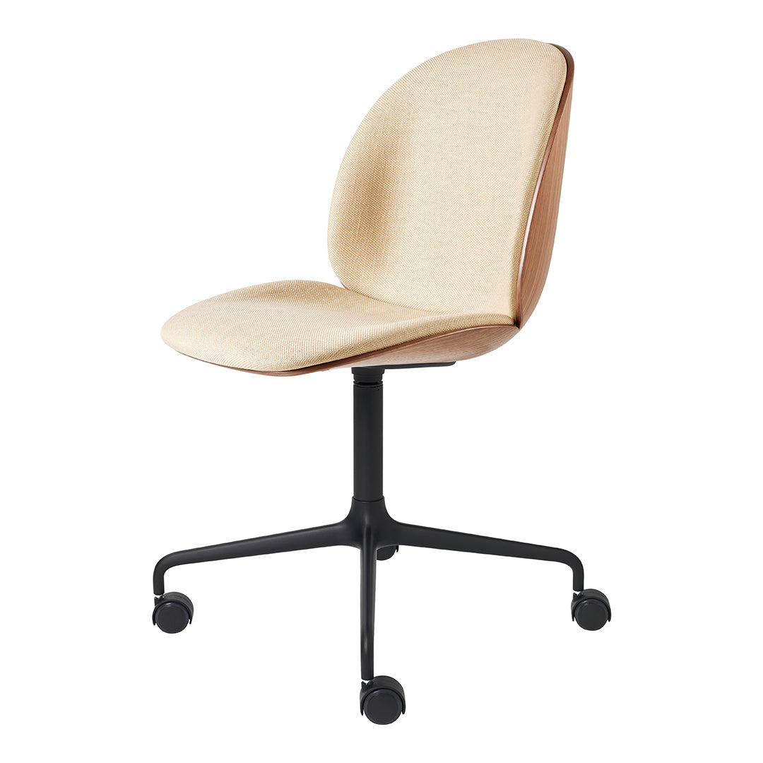 Beetle Meeting Chair - Front Upholstered - 4-Star Aluminum Base w/ Castors - 3D Veneer Shell