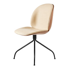 Beetle Meeting Chair - Front Upholstered - 4-Star Aluminum Swivel Base - 3D Veneer Shell