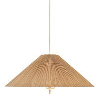 Natural beige pendant lamp with ribbed texture and a modern, minimalist design. Ideal for stylish interior decor.