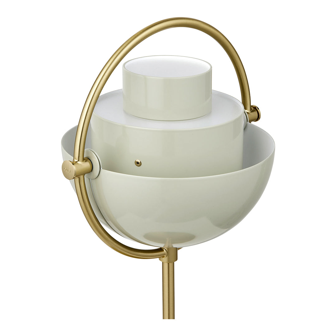 Modern lamp in matte white with a sleek gold ring and minimalistic design. Perfect blend of elegance and style.