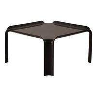 Black geometric coffee table with a sleek, minimalist design and smooth, glossy surface. Ideal for modern decor.