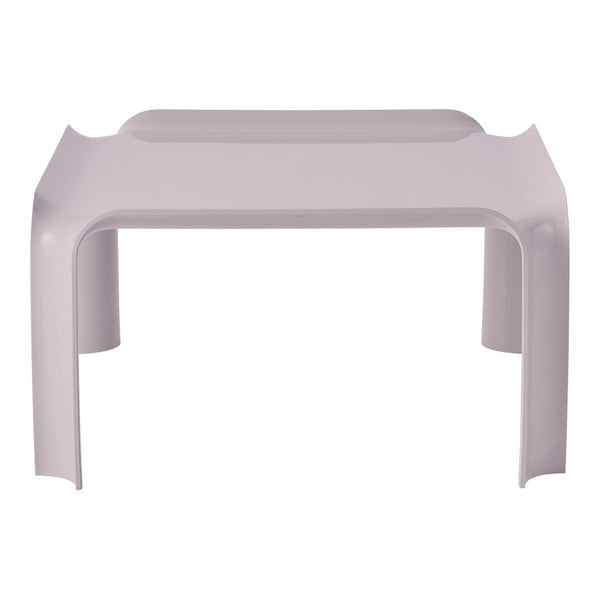 Stylish light purple table with a sleek, minimalist design and smooth edges, perfect for modern decor.