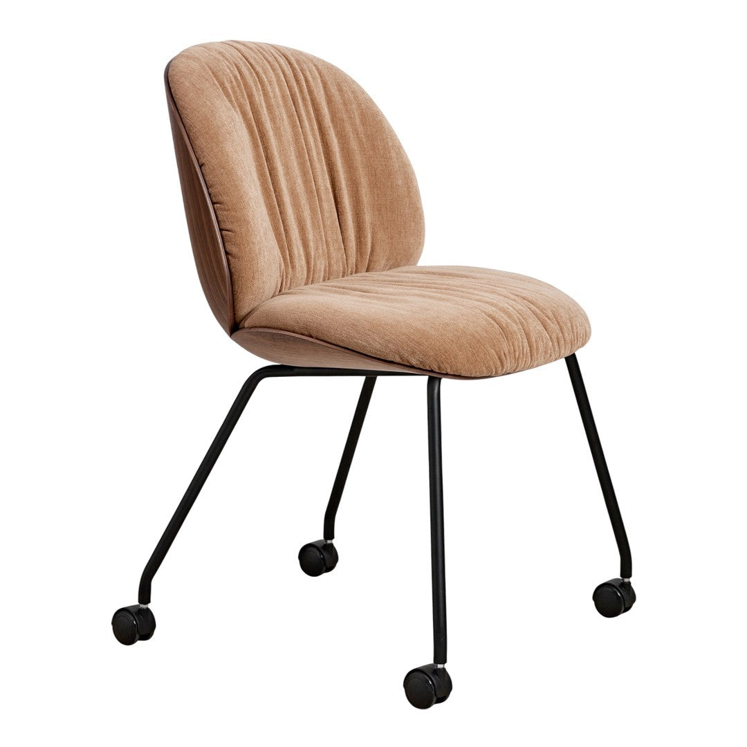 Beetle Soft Meeting Chair - 4-Legs w/ Casters - Front Upholstered - Veneer Shell