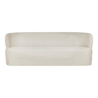 Cream-colored sofa with a smooth, minimalist design and no visible patterns. Perfect for modern decor.