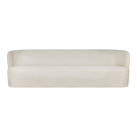 Soft beige sofa with a smooth, solid pattern, perfect for a minimalist decor style.