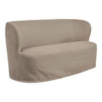 Beige sofa cover with a smooth, solid texture, designed for a cozy and modern living space.