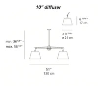 Modern pendant light fixture with white shades and sleek metallic accents. Clear minimalist design with a harmonious blend.
