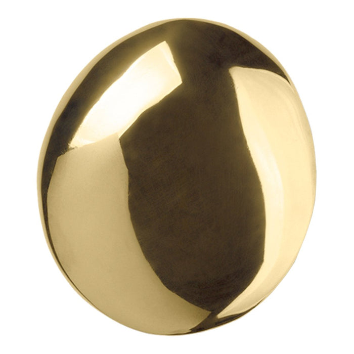 Shiny gold oval decor piece with a smooth, reflective surface. Ideal for modern home accents.