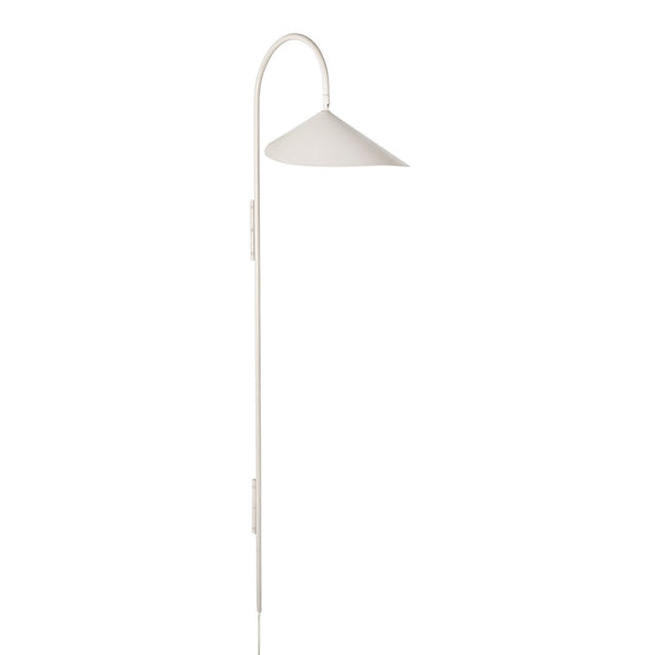 White modern floor lamp with a minimalist design and smooth, curved lines. Perfect for contemporary decor.