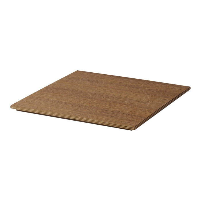 Wooden tabletop in rich brown with a smooth finish, featuring natural grain patterns for a stylish look.