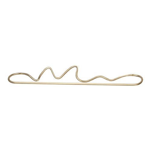 Gold wave-shaped wall hook with a sleek, modern design, perfect for adding elegance to any space.