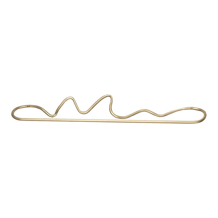 Gold wave-shaped wall hook with a sleek, modern design, perfect for adding elegance to any space.