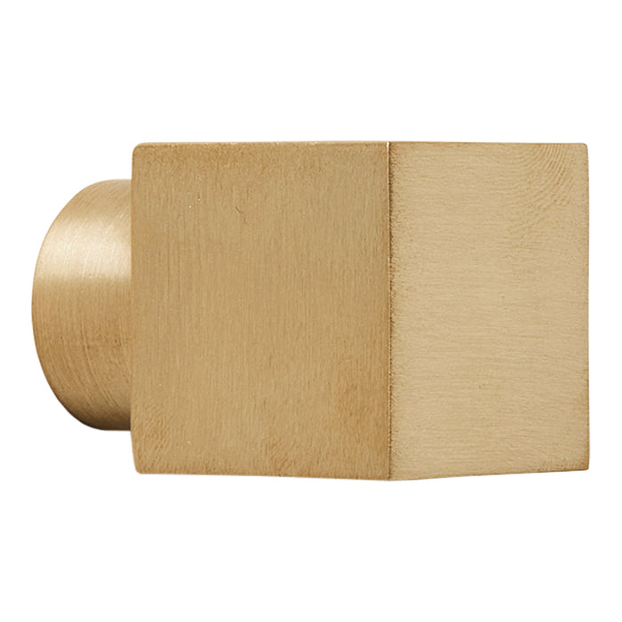 Brushed gold square knob featuring a sleek, modern design with a subtle metallic finish. Perfect for contemporary decor.