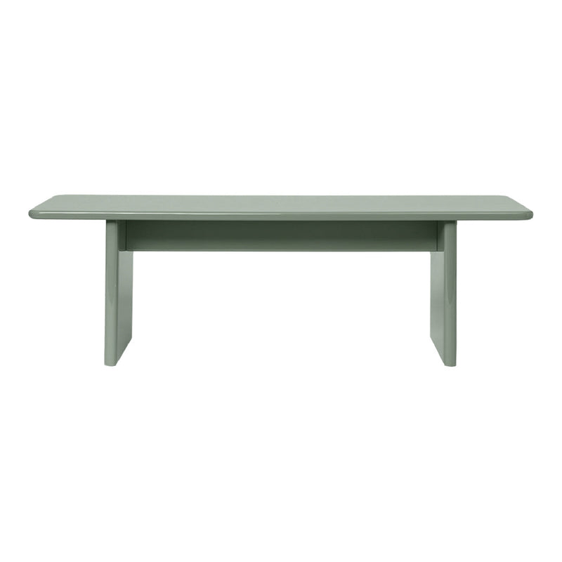 Mint green rectangular table with a smooth surface and simple design, perfect for modern interiors.