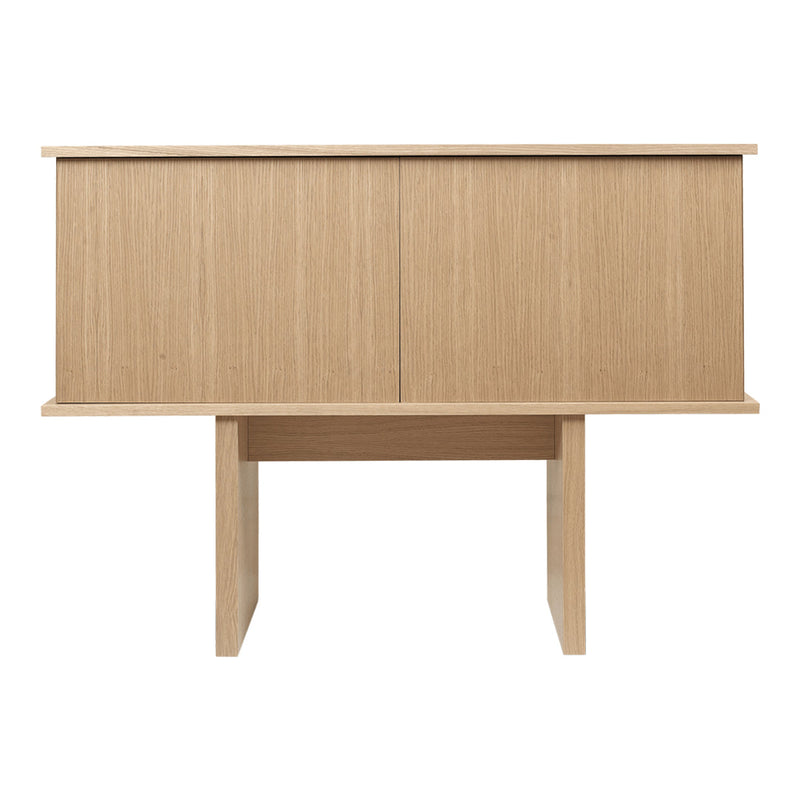 Natural light wood finish with a smooth, minimalist design and sleek lines, perfect for modern decor.